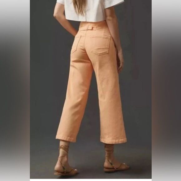 Anthropologie The Kit High-Rise Wide-Leg Utility Trouser by Pilcro 27 (Green) - Picture 2 of 7